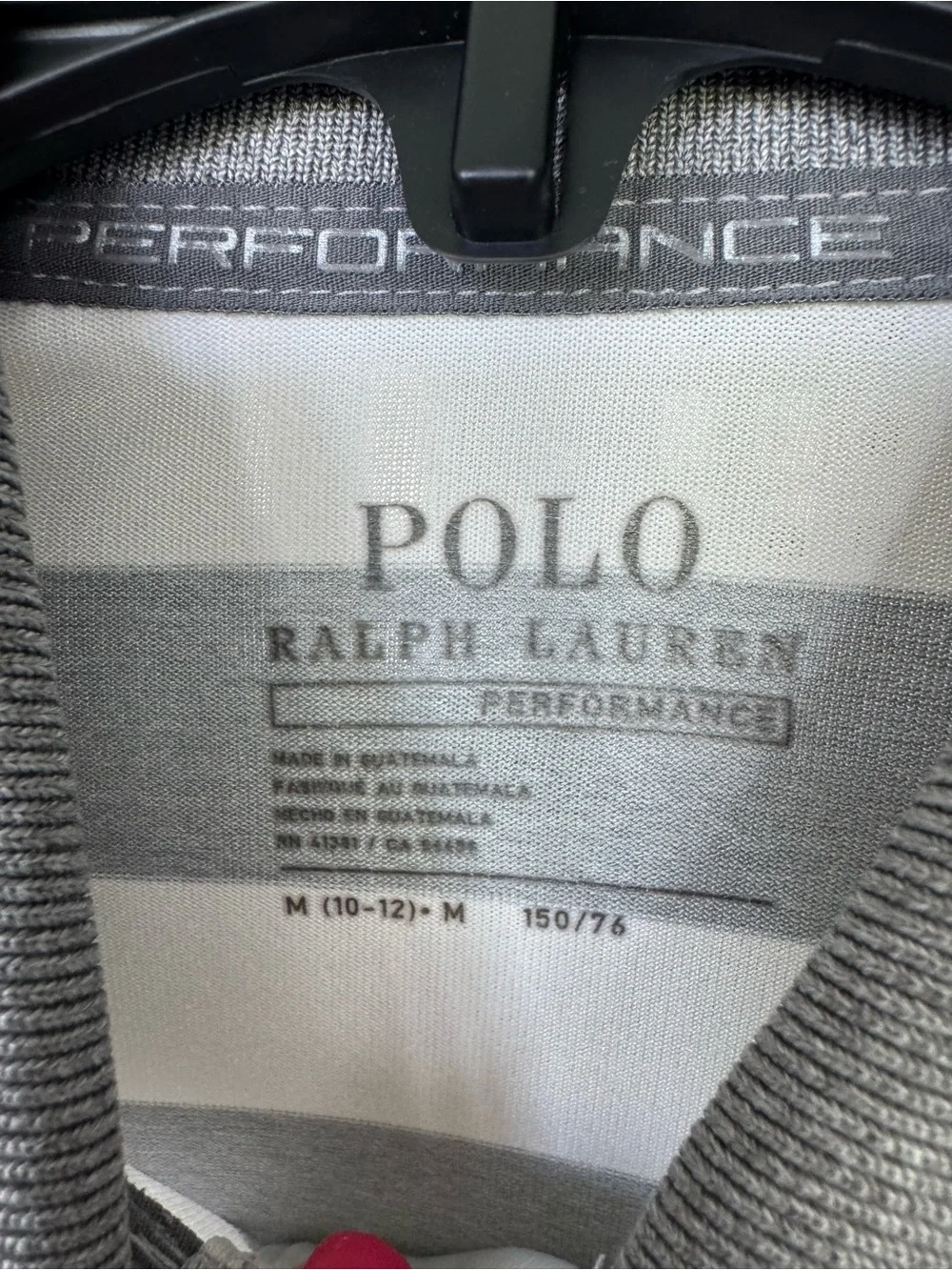 Polo by Ralph Lauren White and Gray Striped Polo M(10-12)